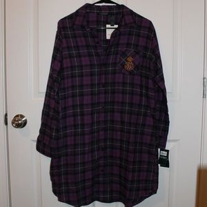 Lauren Ralph Lauren Plaid Sleepshirt - Med. - NWT!